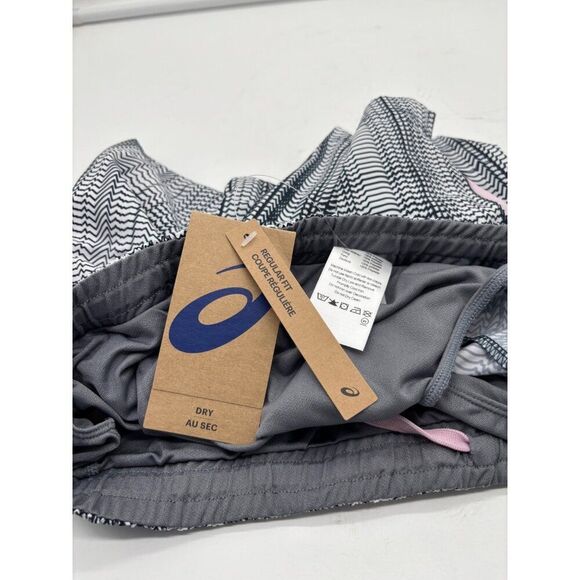 ASICS Women's Ready-Set 3In Graphic Shorts, Black/White - Picture 8 of 12